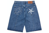 Corteiz C-Star Denim shorts - Faded Blue