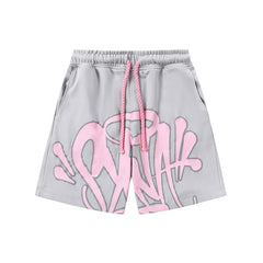 Syna World Graphic Fleece Shorts (Grey / Pink)