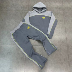 Syna World Fleece Hoodie Tracksuit Set (Grey / Yellow)
