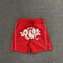 Syna World Graphic Nylon Shorts (Red)