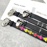 Chh Chrome Heart Belt Big Tongue Buckle Lychee Pattern