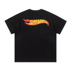 Syna World Hot Wheels Flame Graphic Oversized Tee (Black / Red / Yellow)