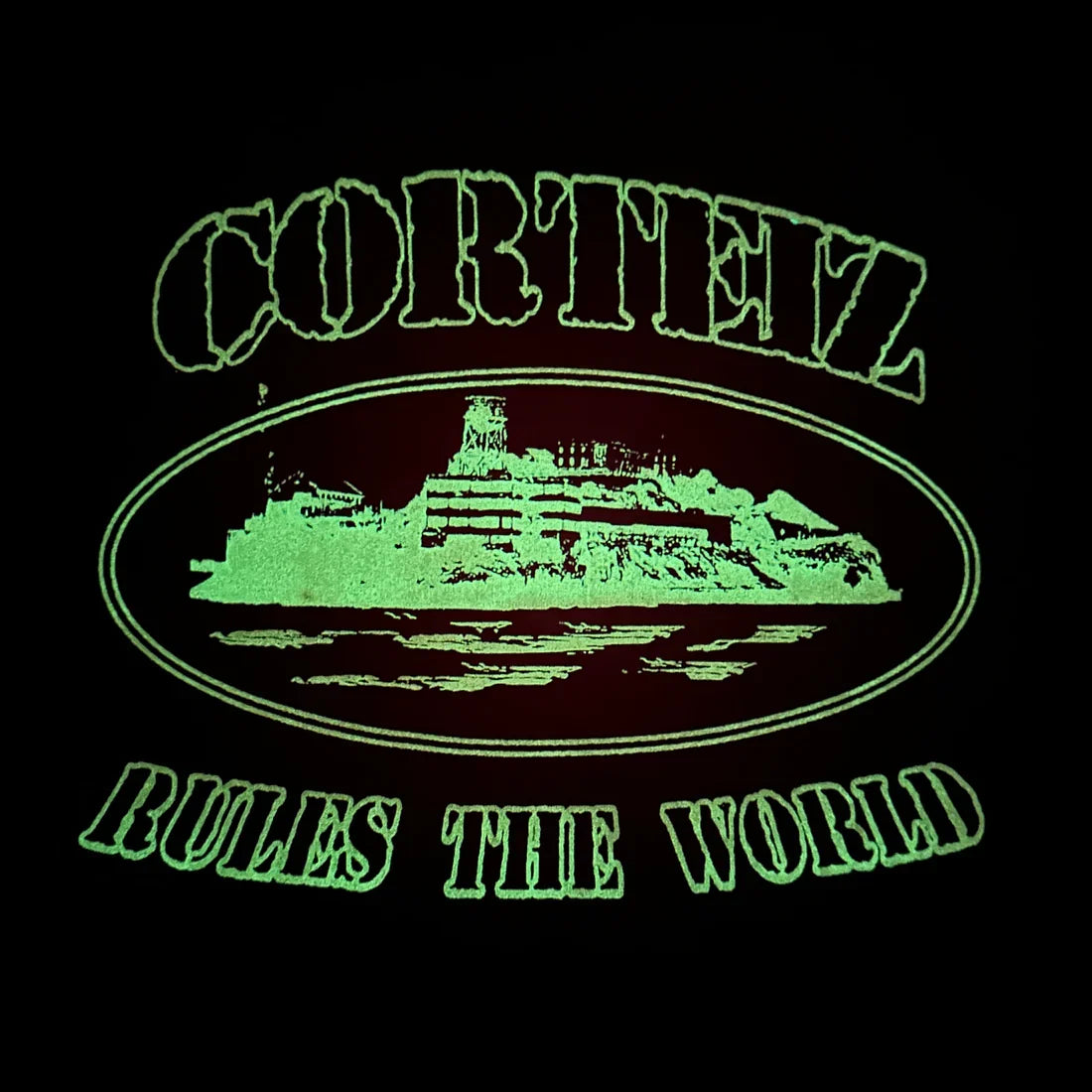 CORTEIZ RTW GLOW IN THE DARK OG ALACTRAZ T-SHIRT - BLACK