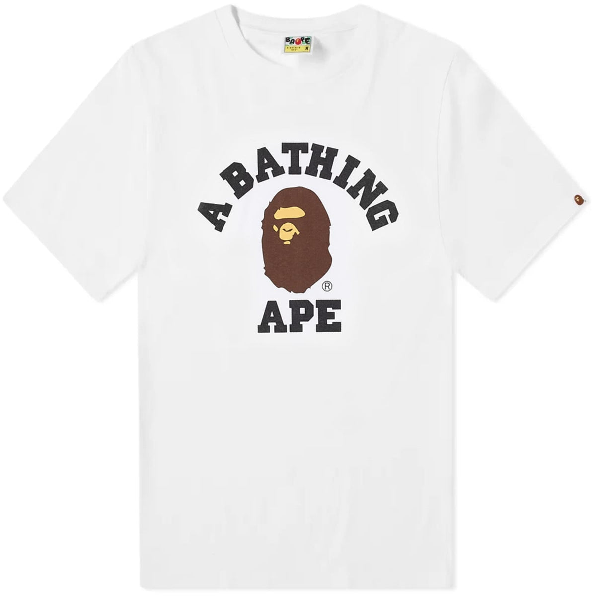 A BATHING APE COLLEGE T-SHIRT - WHITE