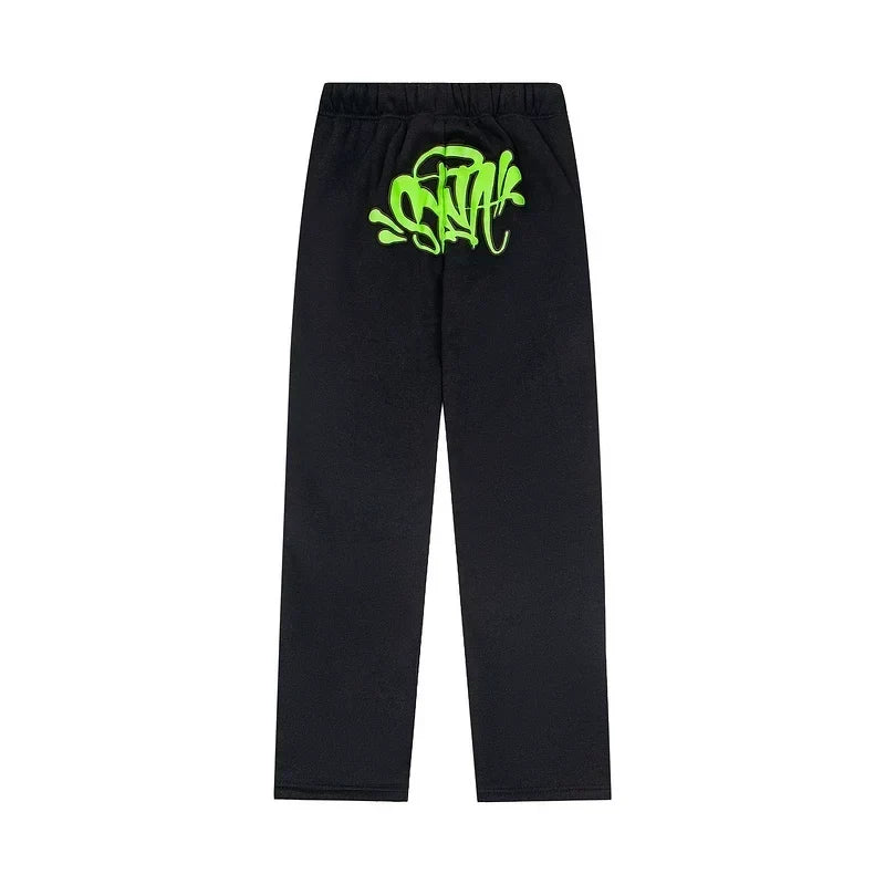 Syna World Graphic Fleece Sweatpants (Black / Neon Green)