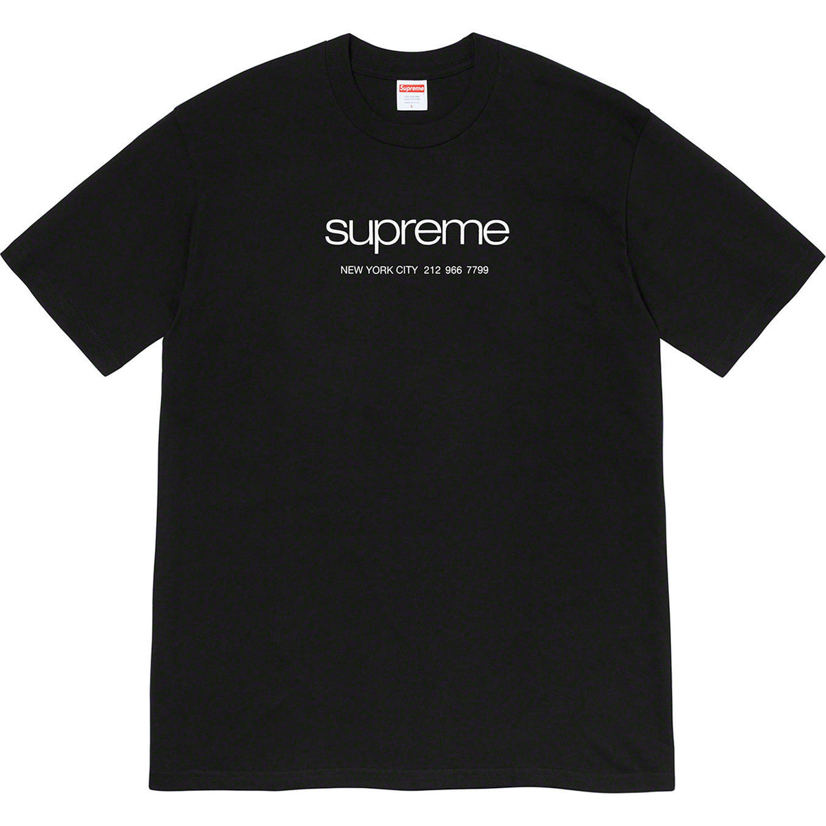 Supreme Minimal Linear Logo Black Tee