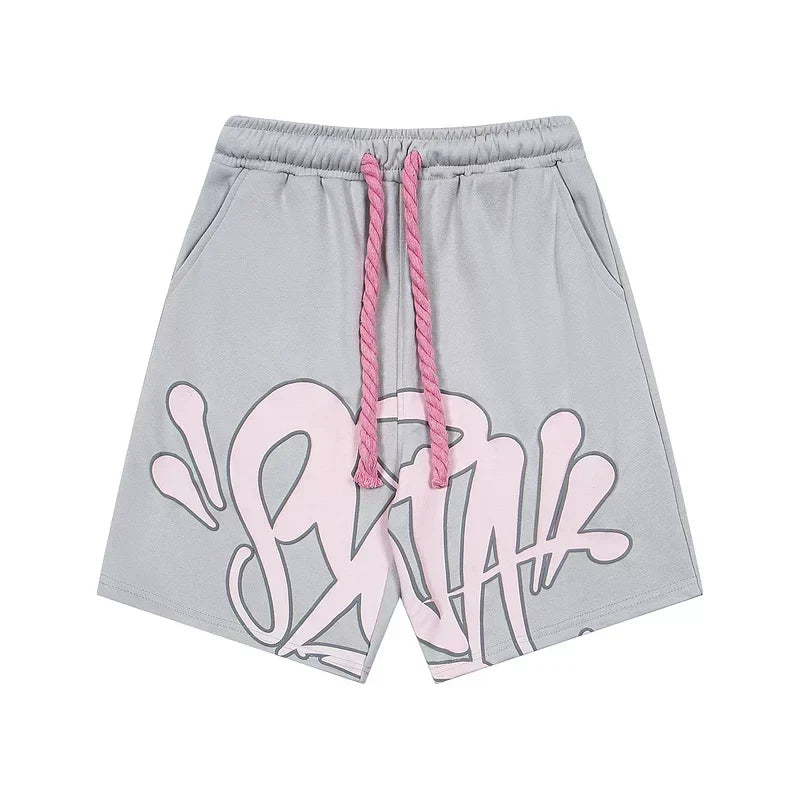 Syna World Graphic Fleece Shorts (Grey / Pink)