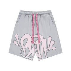 Syna World Graphic Fleece Shorts (Grey / Pink)