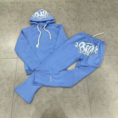 Syna World Graphic Fleece Hoodie Tracksuit Set (Baby Blue / White)