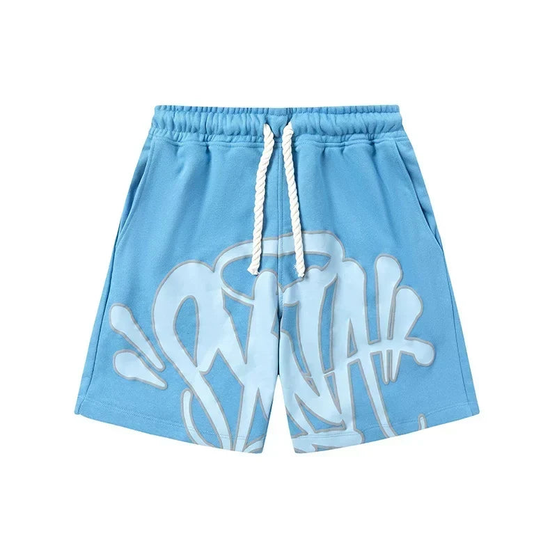 Syna World Graphic Fleece Shorts (Baby Blue / Light Blue Outline)