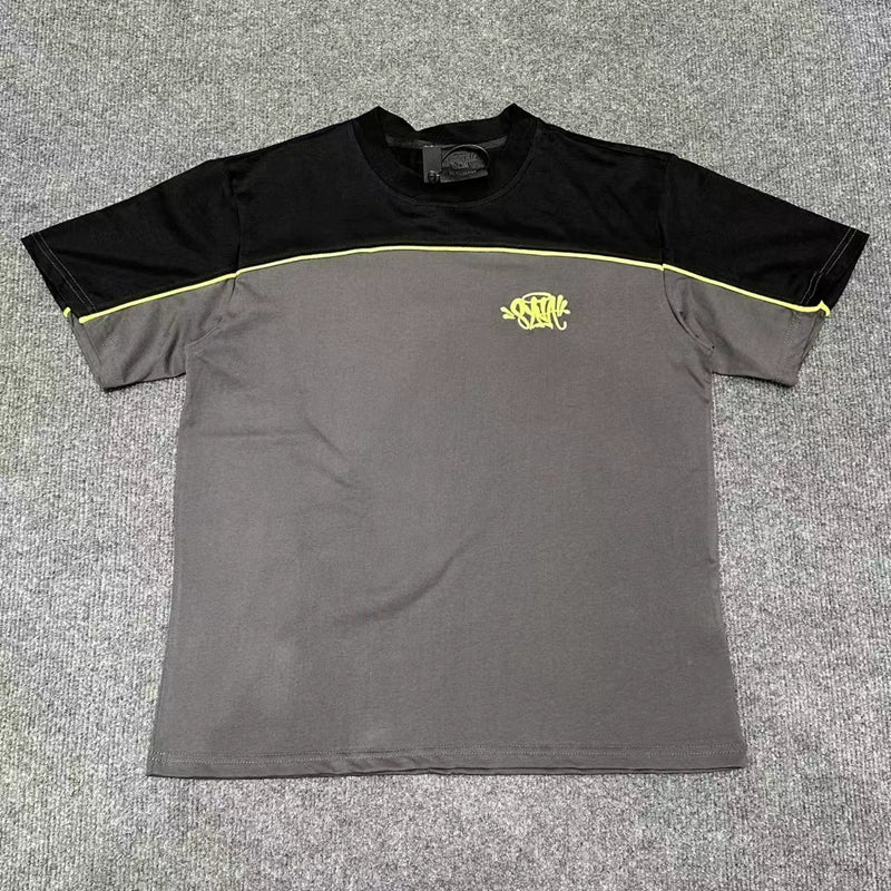 Syna World Colorblock Graphic Short-Sleeve T-Shirt (Grey/Black)