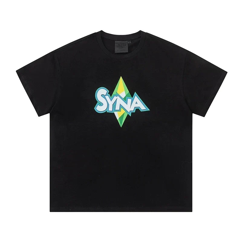 Syna World Retro Y2K Plumbob Graphic Tee (Black / Blue / Green)