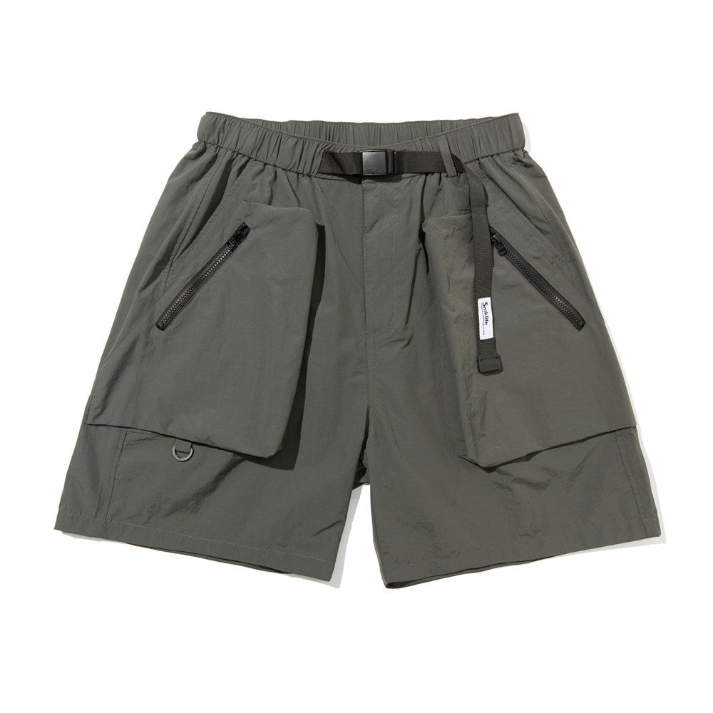 Men Shorts Outdoor Work Clothes Multi-Pocket with Belt Loose