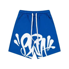 Syna World Graphic Fleece Shorts (Blue / White Outline)