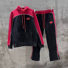 Syna World Fleece Hoodie Tracksuit Set (Red / Black)