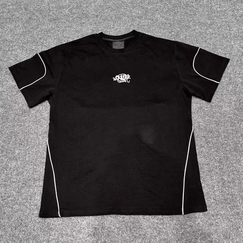Syna World Embroidered Piping T-Shirt (Black)