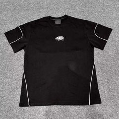 Syna World Embroidered Piping T-Shirt (Black)