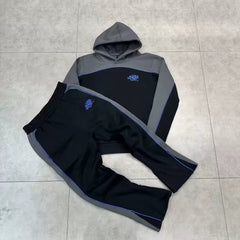 Syna World Fleece Hoodie Tracksuit Set (Grey / Black)