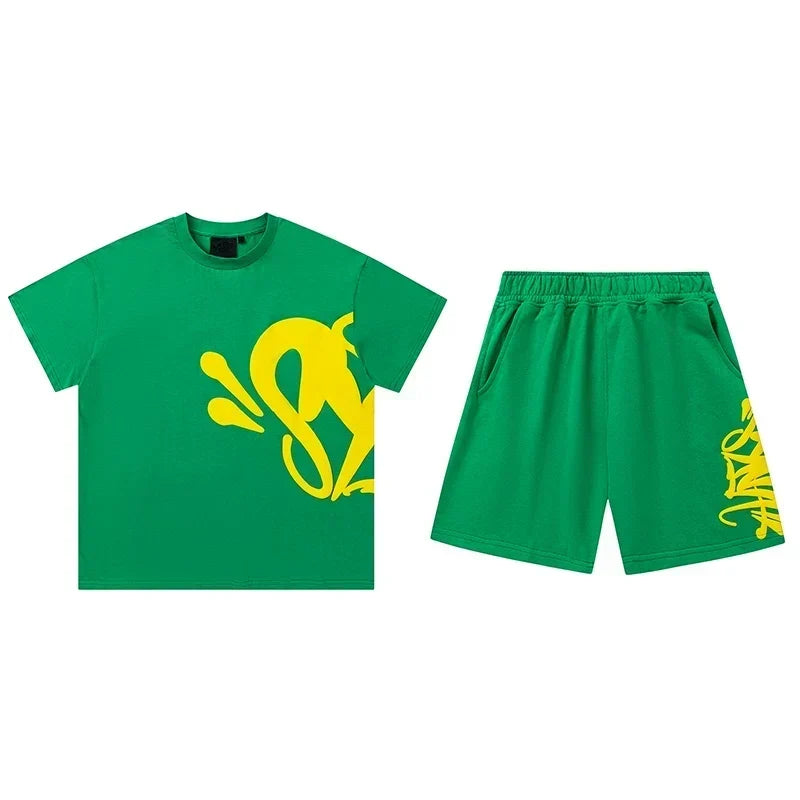Syna World T-Shirt and Shorts Set (Green / Yellow)