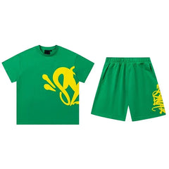 Syna World T-Shirt and Shorts Set (Green / Yellow)