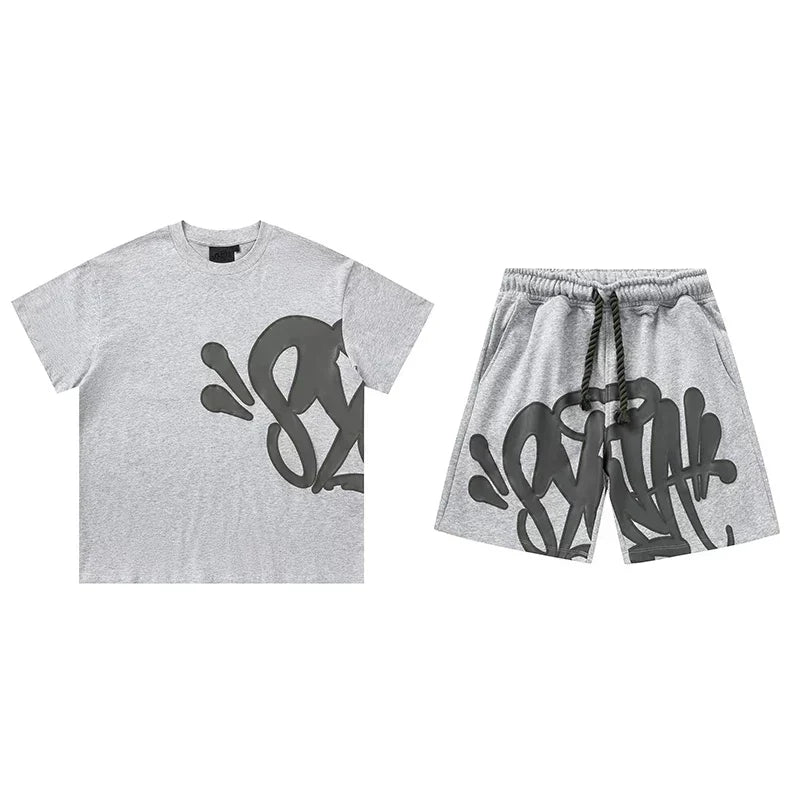Syna World T-Shirt and Shorts Set (Grey / Black)