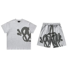 Syna World T-Shirt and Shorts Set (Grey / Black)