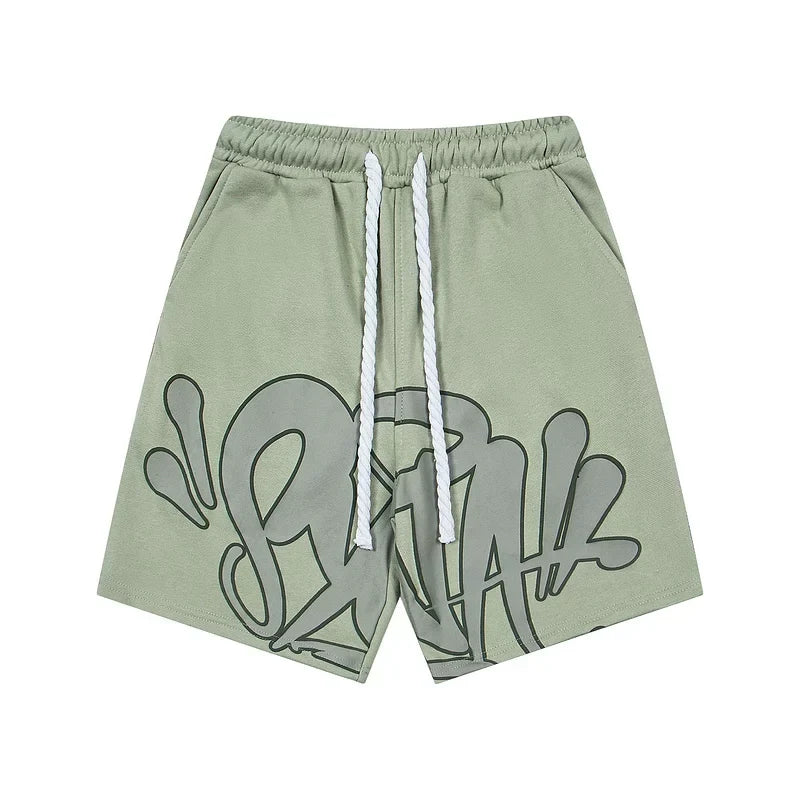 Syna World Graphic Fleece Shorts (Sage Green / Grey)