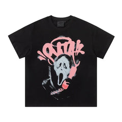 Syna World Scream Ghost Graphic Oversized Tee (Black / Pink / Grey)