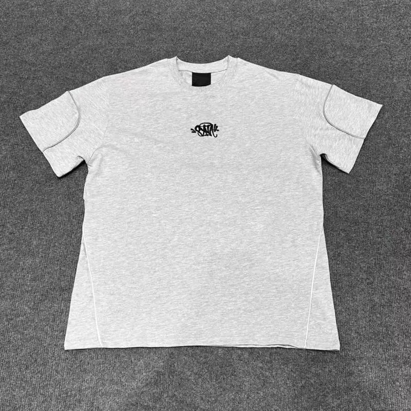 Syna World Embroidered Piping T-Shirt (Grey)