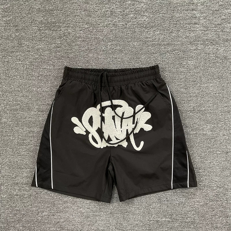 Syna World Graphic Nylon Shorts (Black)