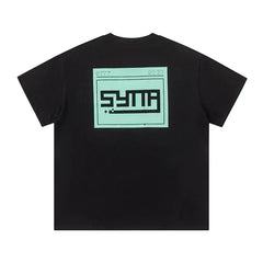 Syna World Pixel Tech Box Logo Oversized Tee (Black / Mint Green)