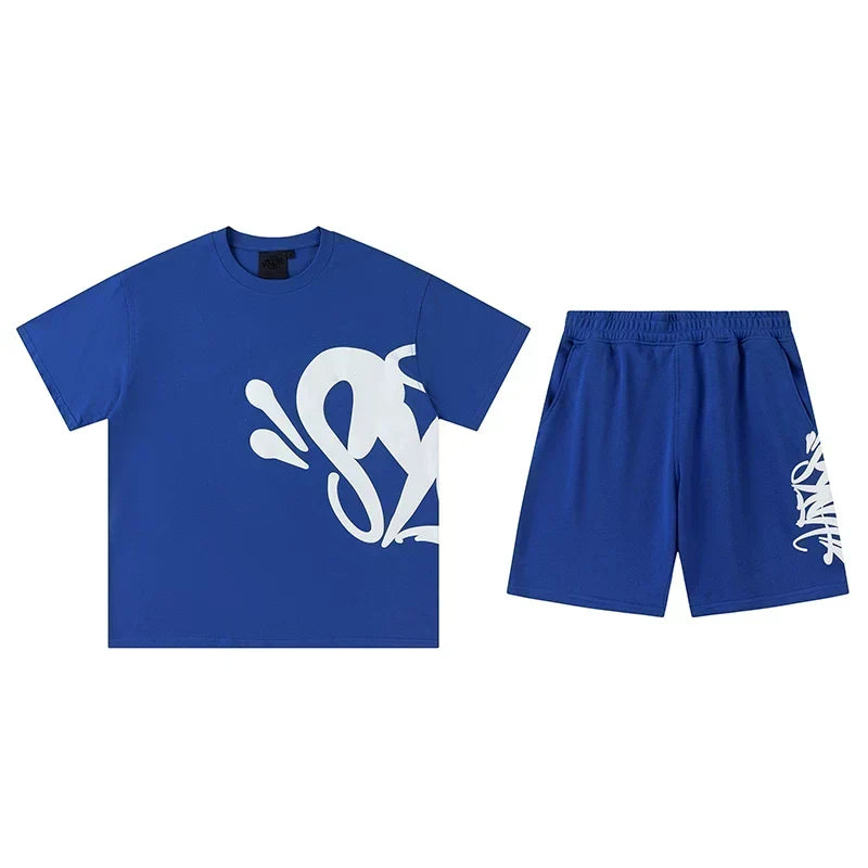 Syna World T-Shirt and Shorts Set (Blue / White)