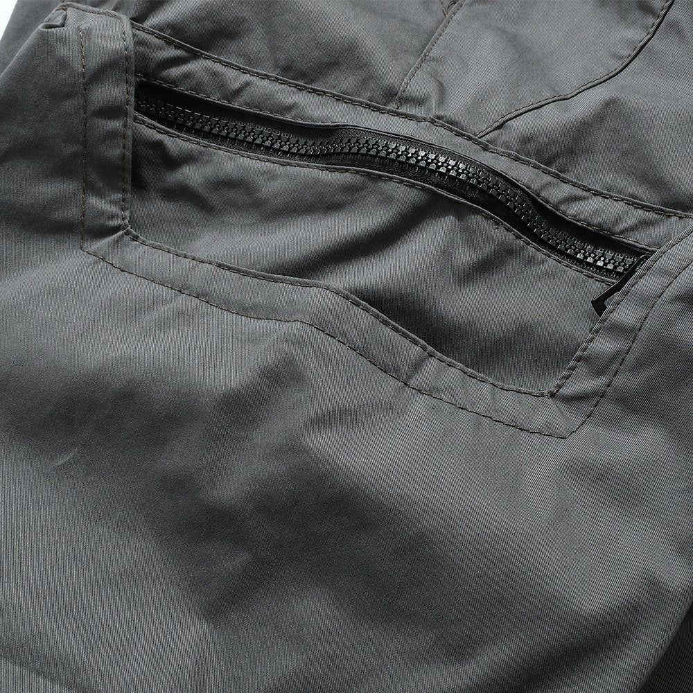Men Shorts Multi-Pocket Workwear Casual Loose with Belt Solid Color