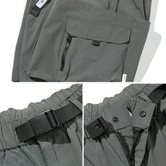 Men Shorts with Belt Workwear Multi-Pocket Loose Sports
