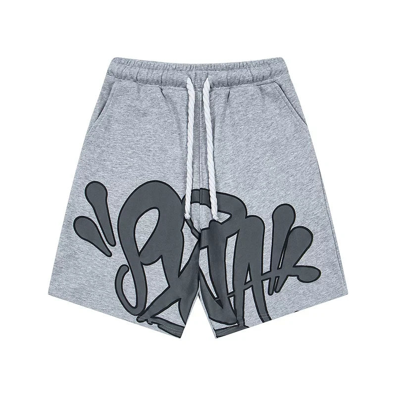 Syna World Graphic Fleece Shorts (Grey / Black Outline)