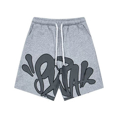 Syna World Graphic Fleece Shorts (Grey / Black Outline)