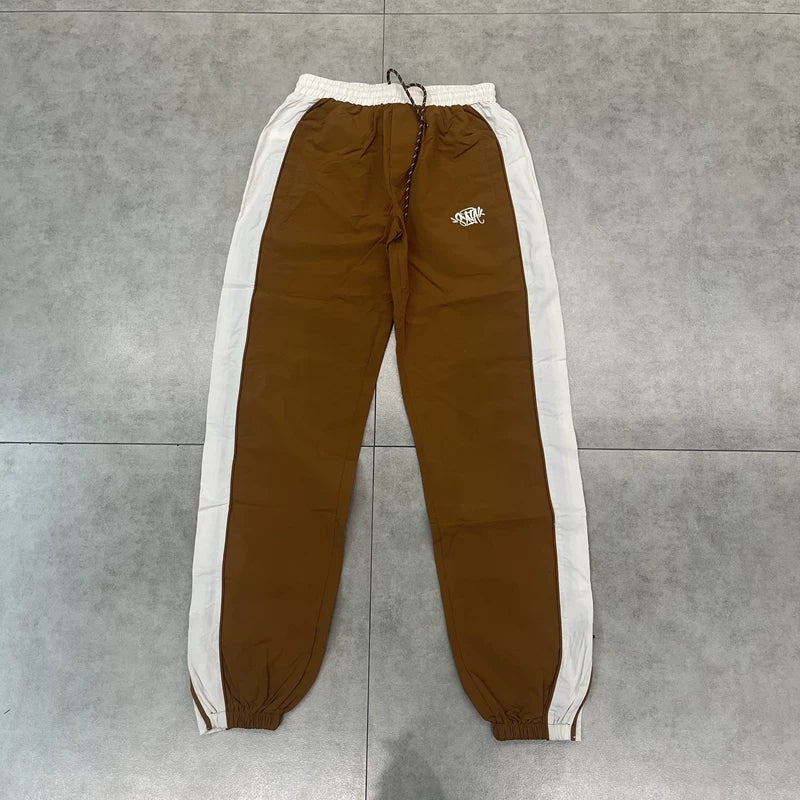 Syna World Colorblock Nylon Track Pants (Brown)