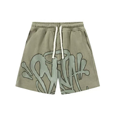Syna World Graphic Fleece Shorts (Sage Green / Grey)