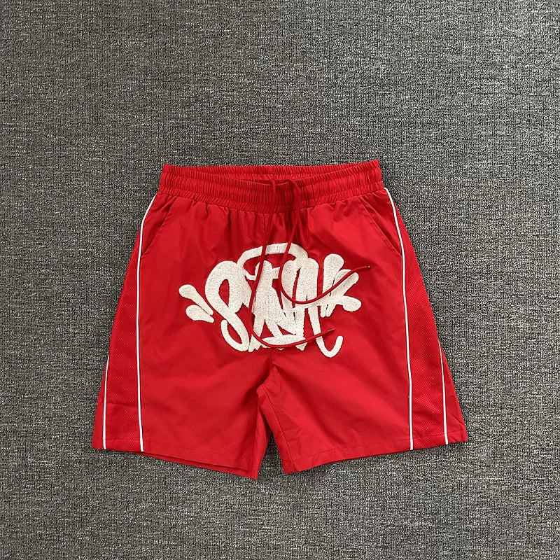 Syna World Graphic Nylon Shorts (Red)