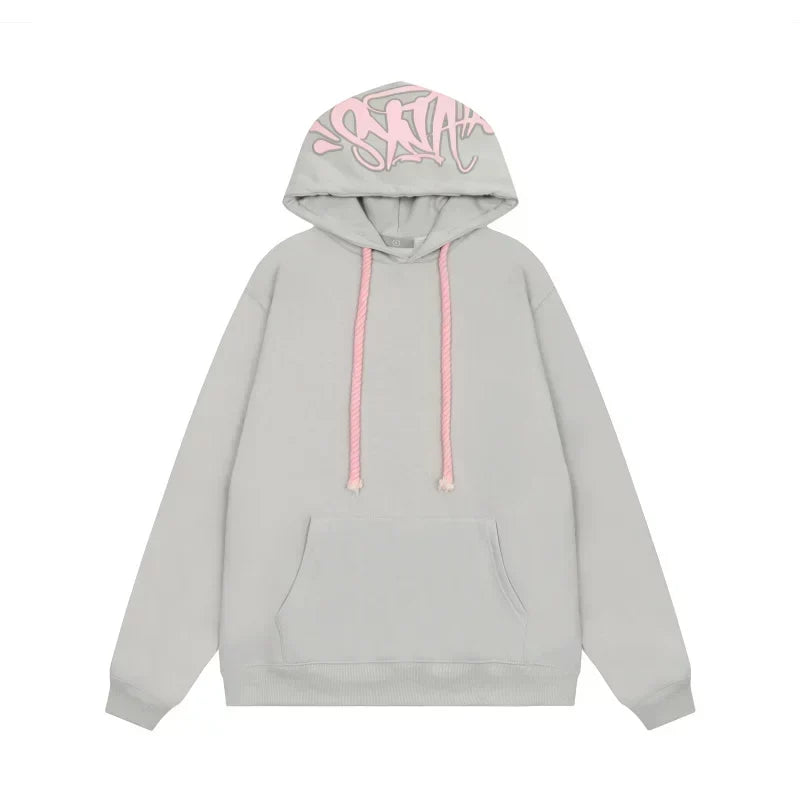 Syna World Hood Graphic Pullover Hoodie (Grey)