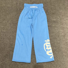 Syna World Double Waistband Layered Graphic Fleece Sweatpants (Blue / White)