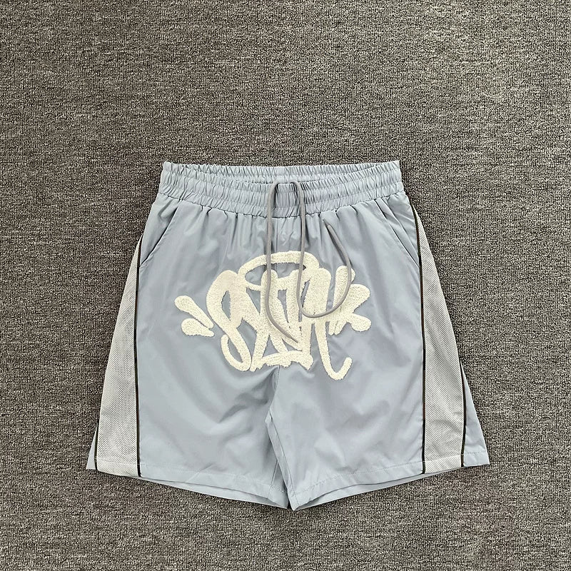 Syna World Graphic Nylon Shorts (Light Grey)